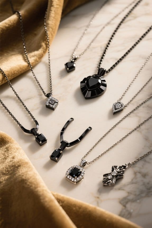 bold black stainless necklaces