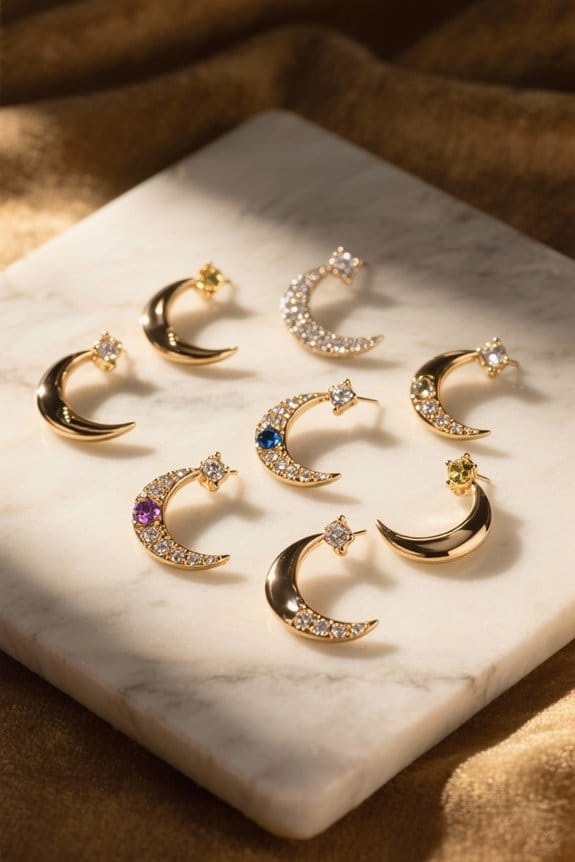 crescent moon earrings collection