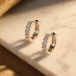 cubic zirconia hoop earrings