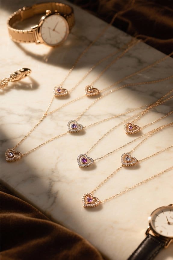 dainty heart necklaces collection
