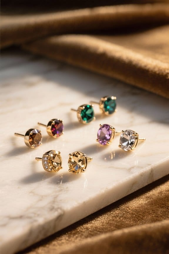elegant gemstone stud earrings