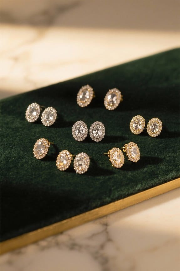 elegant oval stud earrings