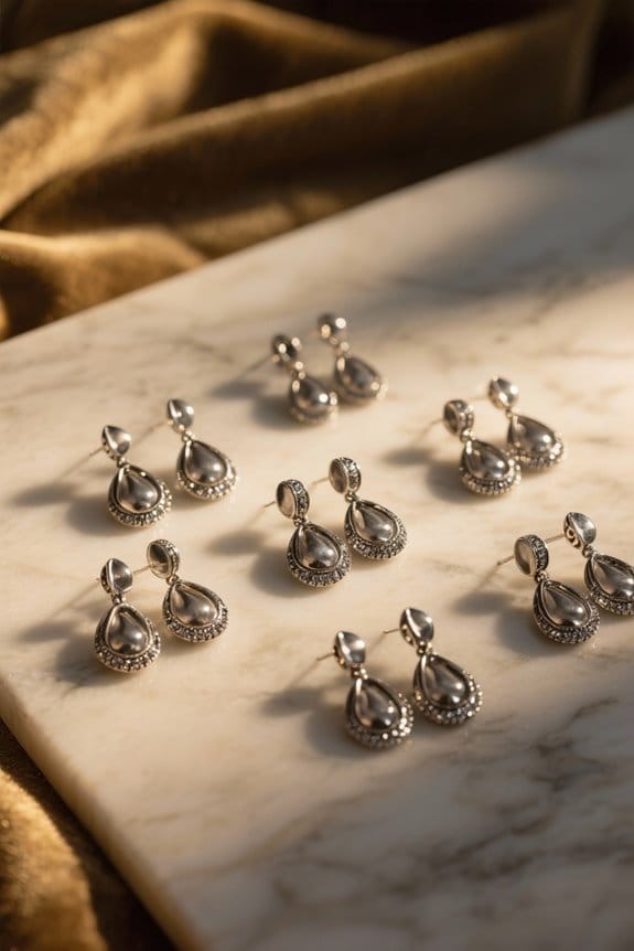 elegant oxidized silver earrings