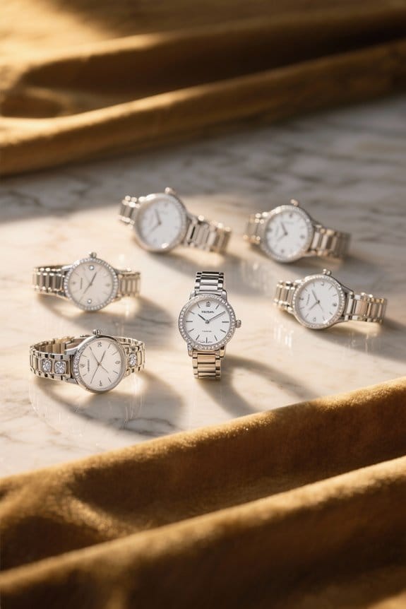 elegant white face watches