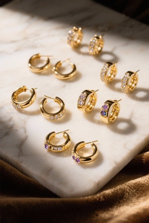 gold plated hoop earrings