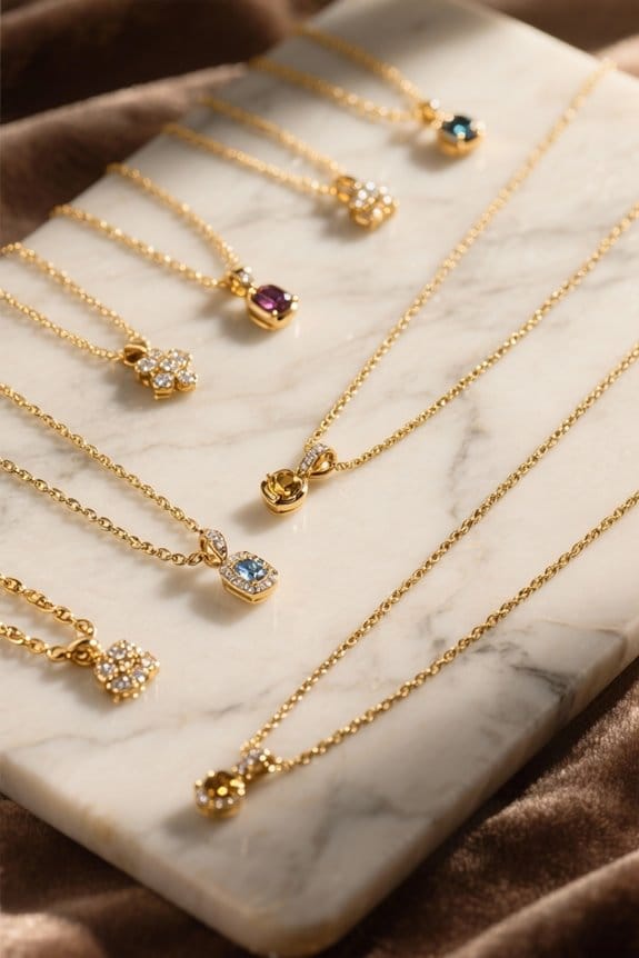 gold plated necklaces collection