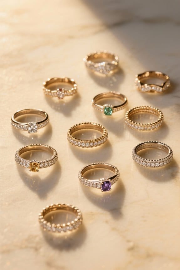 half eternity love rings