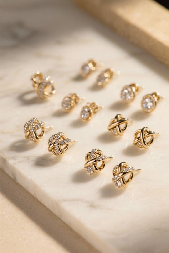 knot stud earrings collection