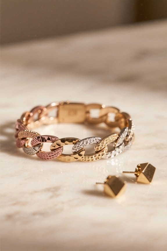 modern mixed metal jewelry styling