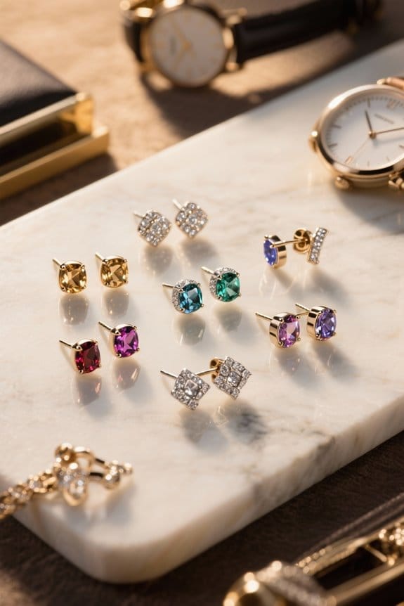personalized birthstone stud earrings