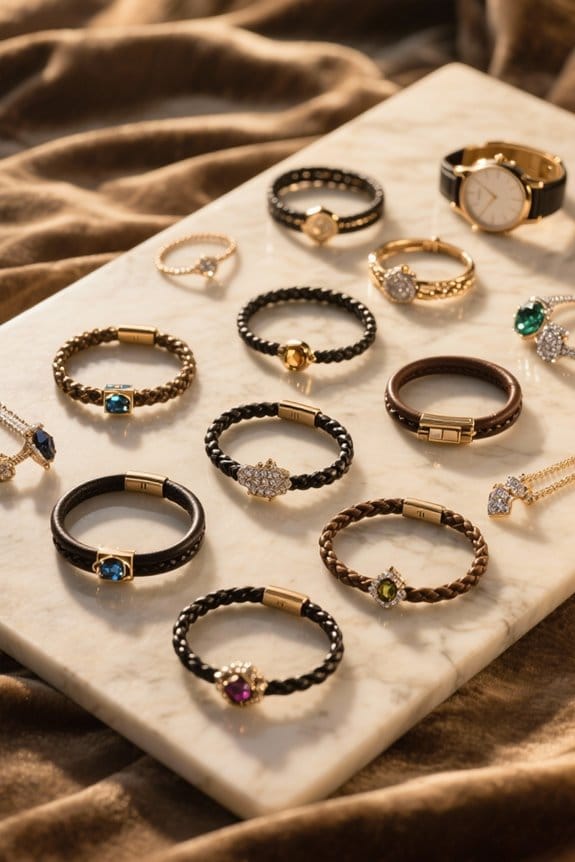 stylish leather cord bracelets