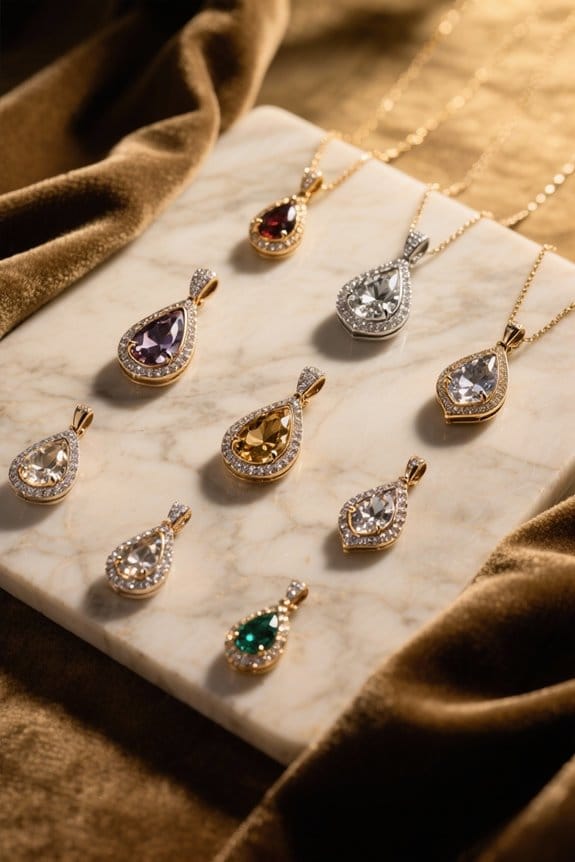 stylish pear shaped pendants selection