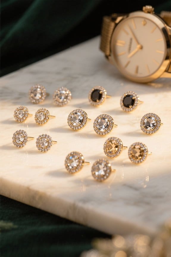 stylish round stud earrings