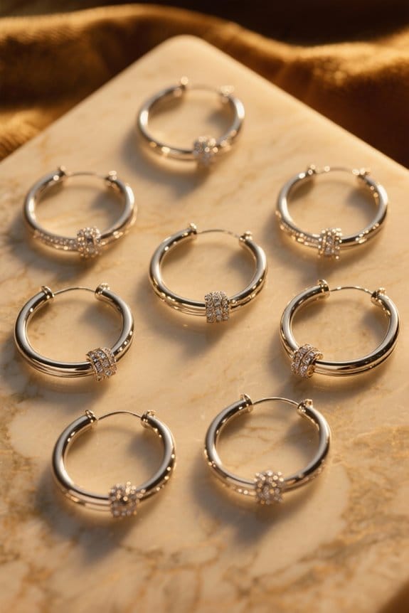 thin silver hoop earrings