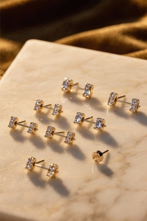 top bar stud earrings