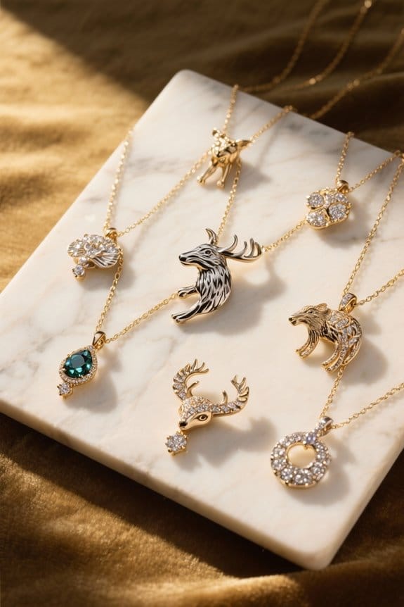 wildlife inspired pendant necklaces